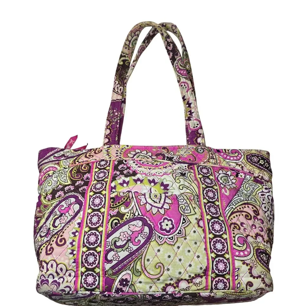 Retired Vera Bradley Very Berry Paisley Pattern Tote Bag Purse